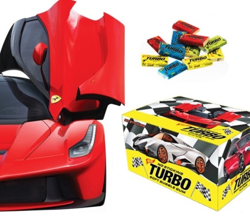 Žuvačky Turbo NO STICKING 100 kusov 450g
