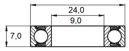 GULIČKOVÉ LOŽISKO 609 2RS 9 x 24 x 7 NSK JAPONSKO
