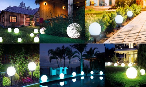 mliečna solárna lampa WHITE BALL 15cm 4 LED P-015