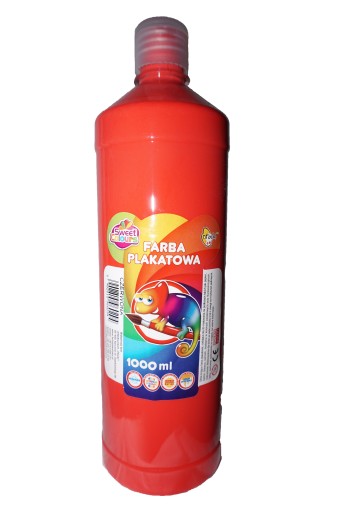 TEMPERA PLAGÁTOVÁ FARBA 1000ML ČERVENÁ 24H