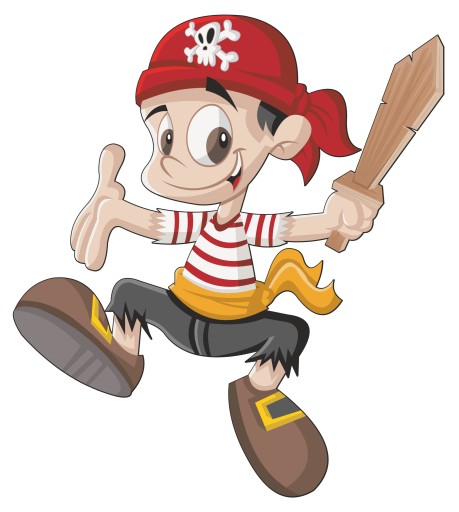 NÁLEPKA NA OKENNÝ NÁBYTOK ZRKADLO SKLO MALÝ PIRÁT