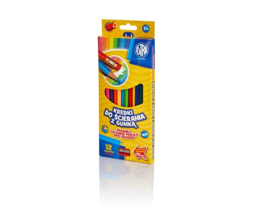 Astra ceruzkové pastelky s gumou, 12 farieb
