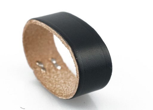 KOŽENÁ POUČKA NA OPASOK 4,5 CM, ČIERNA