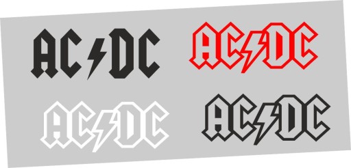 NÁLEPKA AC/DC NA AUTO, MOTORKU, GUITARU, DVERE..