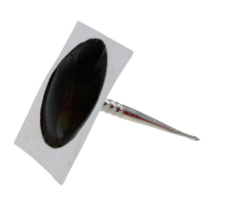 Čep so záplatou, kolíky na opravu pneumatík, gumený hríbik, 4mm, vulkanizácia za studena