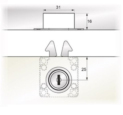 ZÁMOK ŽALÚZIE PATENT ZÁMKU ŽALÚZIÍ 19X22