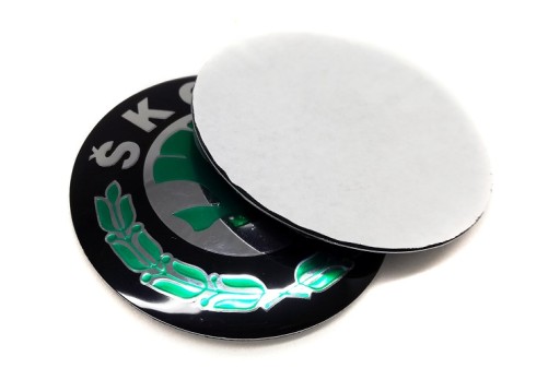 Hliníková nálepka na kryty kolies Škoda 60mm zelená