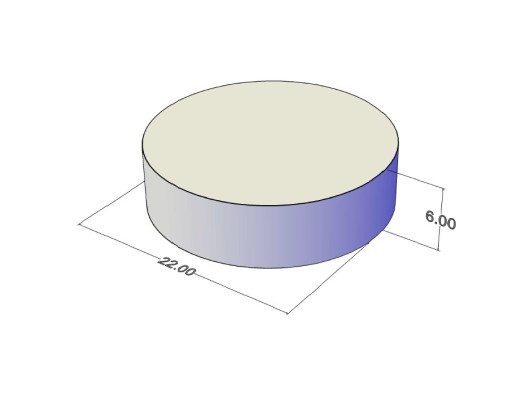 Cylindrický neodymový magnet MW 22x6 N38