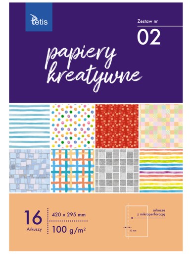 KREATÍVNY PAPIER 420X295 SADA ČÍSLO 02 TETIS