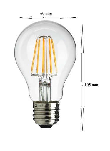 LED ŽIAROVKA VLÁKNOVÁ E-27 TEPLÁ 6W -720 LUMENOV