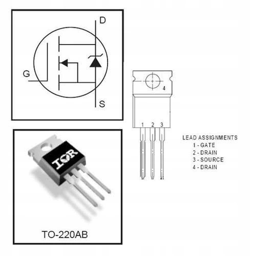 IRFZ44N 55V 49A tranzistor N-MOSFET