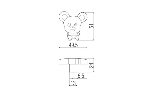Detský silikónový nábytkový gombík 28 MOUSE