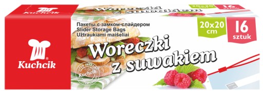 Sáčky na zips, vrecká na mrazené potraviny, 20x20, 16 kusov