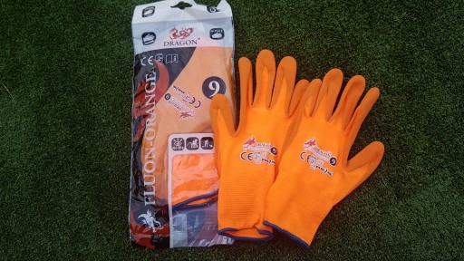 OCHRANNÉ PRACOVNÉ RUKAVICE DRAGON FLUON ORANŽOVÉ, veľkosť 10
