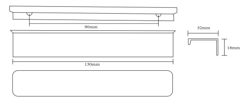 SALINA Edge Rukoväť, brúsená čierna, 130 mm