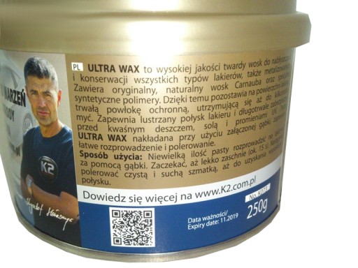K2 ULTRA WAX vosková pasta leští lak K073