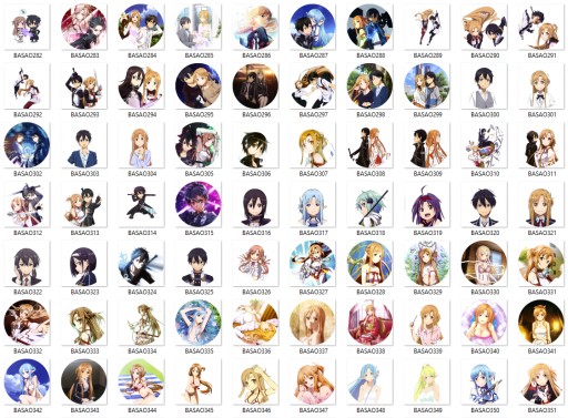 Manga Anime Sword Art Online Pins VEĽKÝ VÝBER