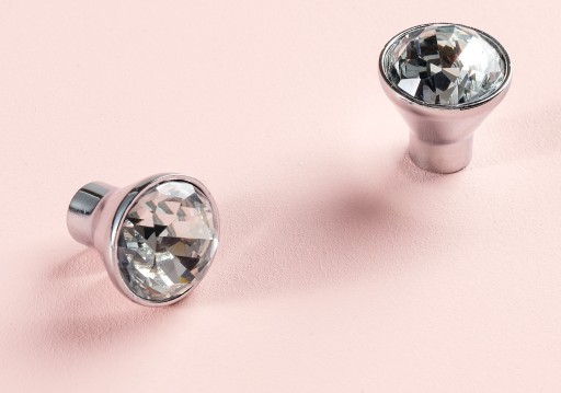 JEDNODUCHÝ nábytkový gombík CRYSTAL KONE CHROME