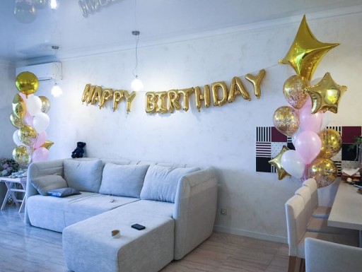 Elegantné narodeninové balóniky s nápisom HAPPY BIRTHDAY