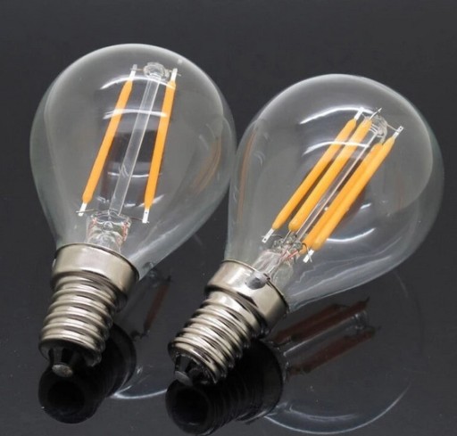 E14 LED FILAMENT G45 žiarovka 4W EDISON HEAT guľa