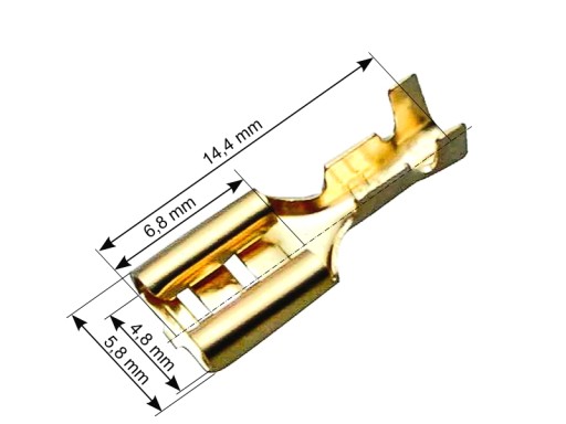 VNÚTORNÝ KONEKTOR POSUVNÉ KONEKTORY 4,8 mm 100 kusov