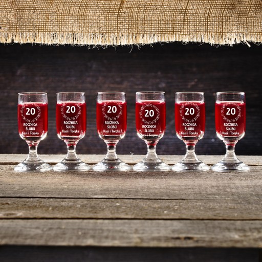 GLASS gravírované poháre na vodku, 20 ml