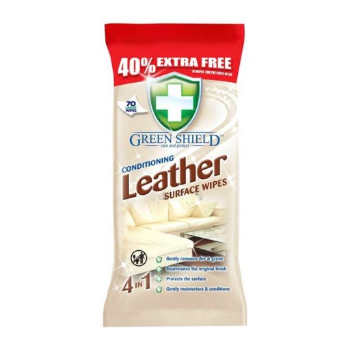 Green Shield Leather Vlhčené obrúsky na čistenie kože 70 ks.