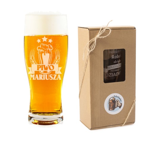 GRAVENÝ hrnček na pivo s názvom DARČEK rôzne