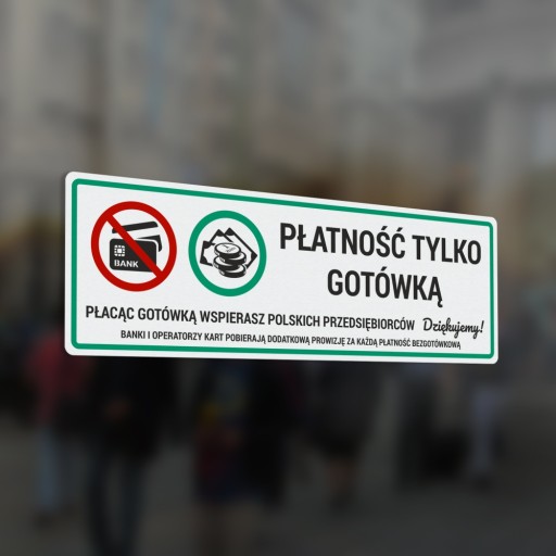 Platba iba v hotovosti - nálepka 10x30