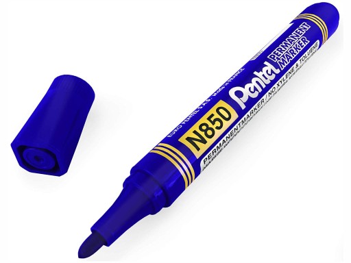 Permanentný popisovač Pentel N850 modrý s okrúhlym hrotom