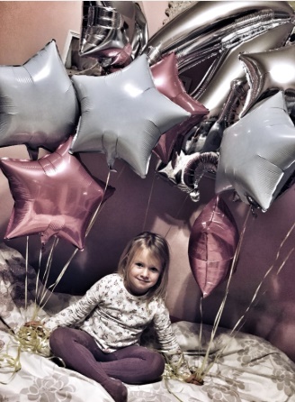Ružová hviezda 45cm z neba Hviezda fóliový balón