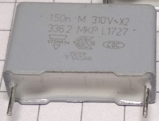 Kondenzátor 150nF /310V~ MKPX2 L17 0,15uF 10ks.
