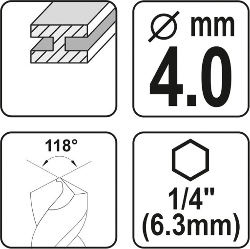 YATO HSS FRÉZOVAČKA NA KOV 4,0mm ŠEST