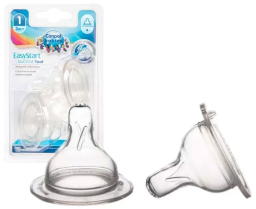 Canpol Baby free silikónové cumlíky pre fľaše so širokým otvorom. 2 ks EASYSTART