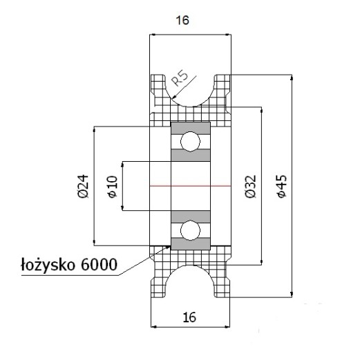 fi 45 VALCE NA KÁBLE fi 10 BLOKOV PLACHTY VALCOV