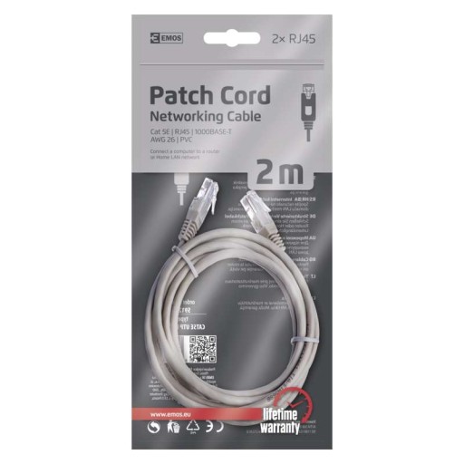 EMOS Patch kábel UTP kat.5e 2m S9123