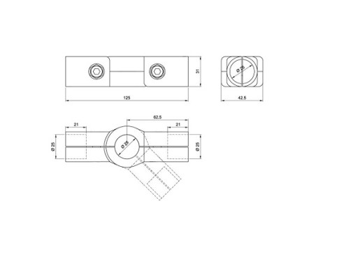 R-43 s-uhlová spojka pre 25 mm rúrku