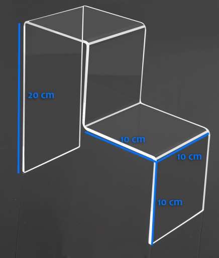 SCHODISKO VÝSTAVNÝ STOJAN 10cm 2 STUPNE z PLEXI