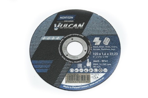 Rezný kotúč kovový125 x 1,6 NORTON Vulcan 2 ks
