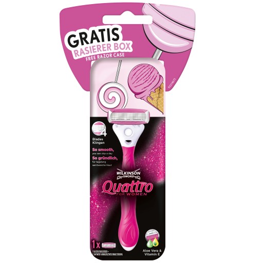 Strojček WILKINSON Quattro pre ŽENY + Puzdro