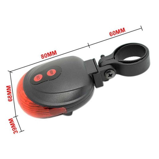 LASER LED zadné svetlo na bicykel UFO zadný bicykel