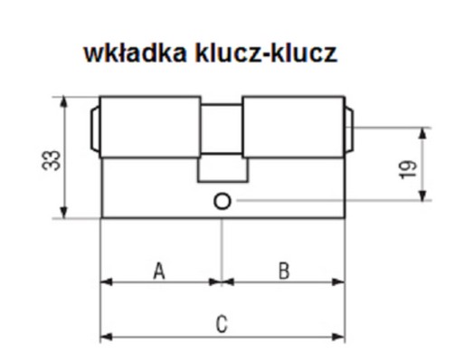 LOCK obojstranná vložka do dverí, nikel 30/30