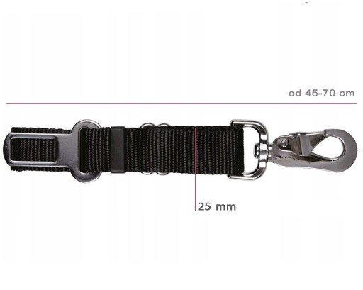 TRIXIE Vodítko do auta S-L 25-70cm/25mm čierne