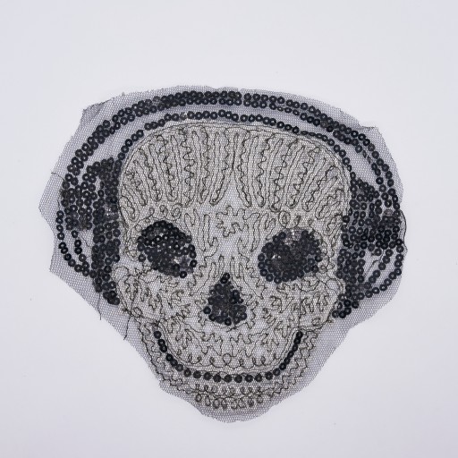 SKULL flitre Nášivka čierna