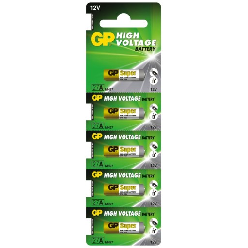 5x diaľkový ovládač GP SUPER 27A MN27 12V alkalická batéria