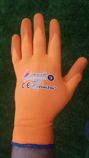 OCHRANNÉ PRACOVNÉ RUKAVICE DRAGON FLUON ORANŽOVÉ, veľkosť 10