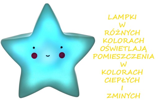 NOČNÁ LAMPA HVIEZDA 3 FARBY 15CM E0754 EMAJ