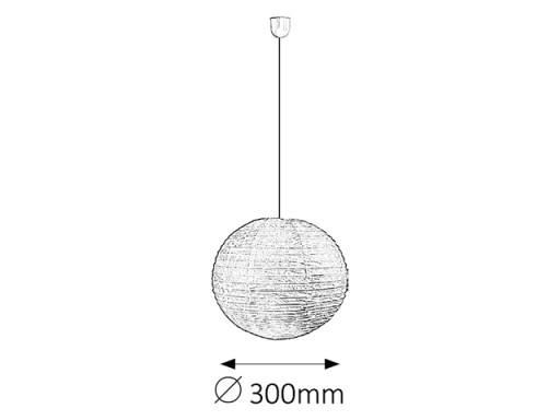 PAPIEROVÁ GUĽOVÁ LAMPA TIEŇA RYŽOVÁ LAMPA 30cm BIELA 4894