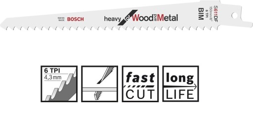 BOSCH PÍLOVÝ LIST S 611 DF NA DREVO A KOV 150mm