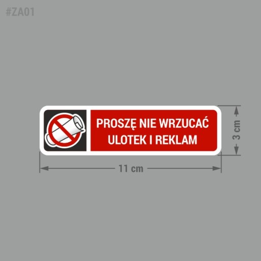 Prosím nevkladajte letáky a inzeráty - nálepka 3x11